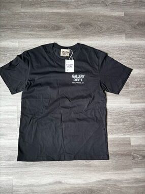 Gallery Dept Black T-Shirt with White Logo